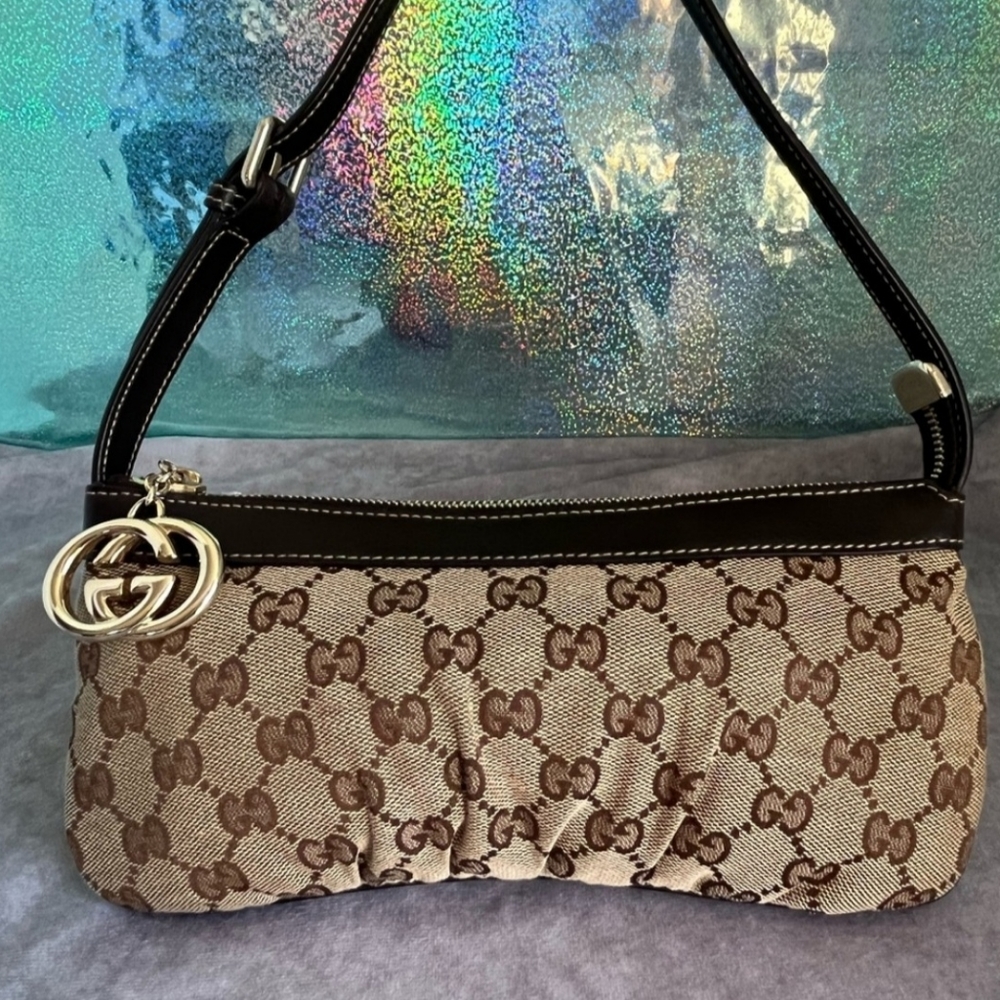 Gucci Monogram Interlocking Charm Pochette Handbag - image 1